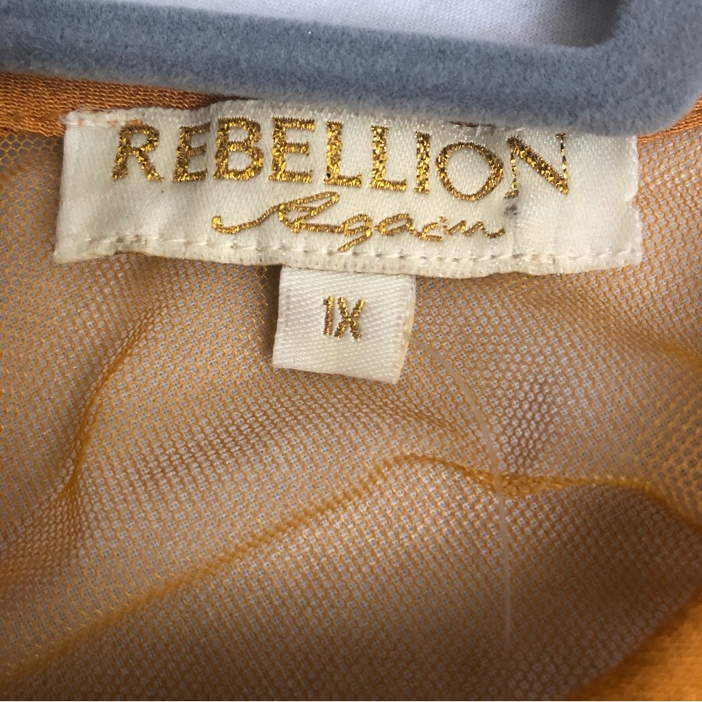 Anthropologie Rebellion Marigold Flutter Sleeve Lace Crochet Peplum Plus Size - Picture 12 of 17